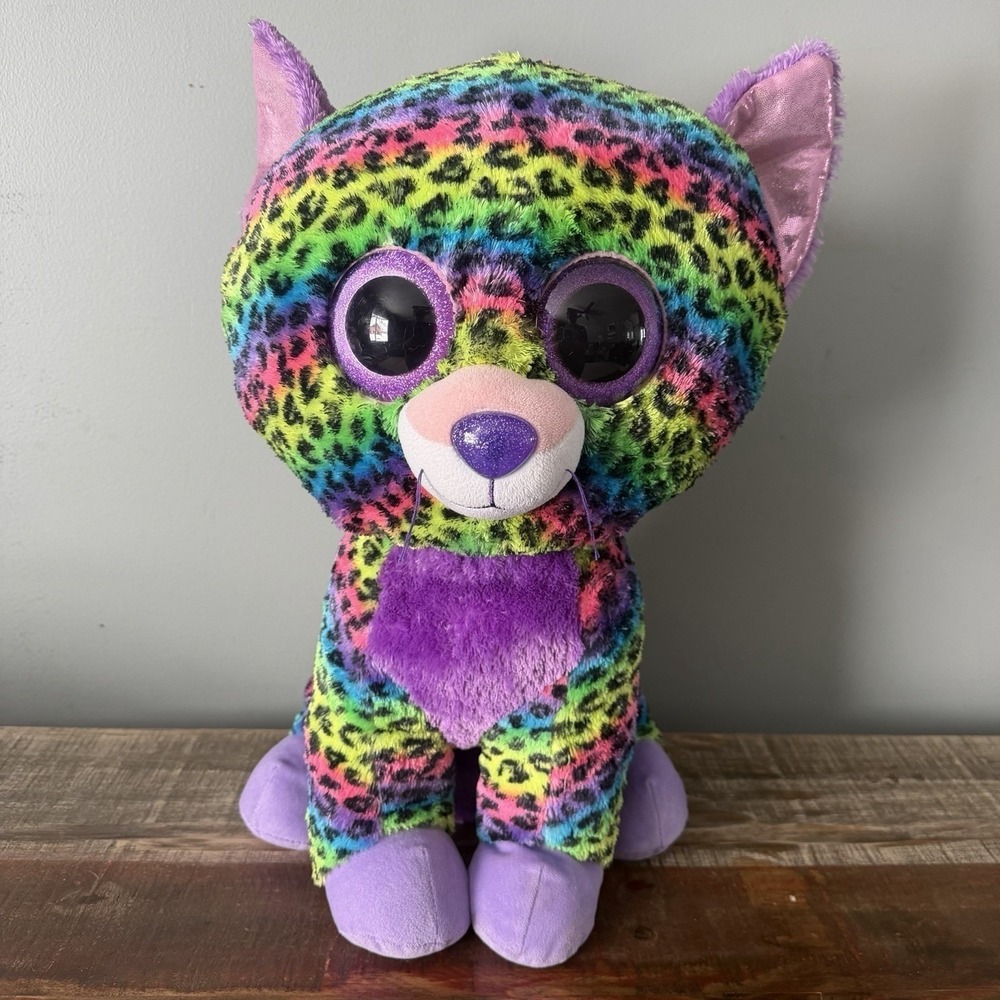 TY BEANIE BOOS TRIXIE JUMBO LEOPARD‎  19" JUSTICE EXCLUSIVE 2015